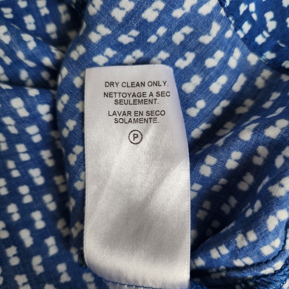 Velvet By Graham And Spencer Marnita Dress Blue White Print Lightweight Large - Picture 12 of 16